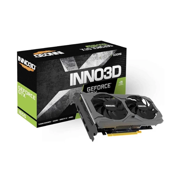 Inno3D GeForce GF-GTX1650 TWIN X2 OC V3 4GB 128BIT GDDR6-3xDP+HDMI Ekran Kartı