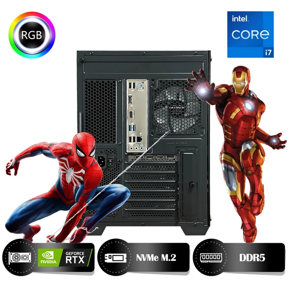 HYPER ROCKET One HRI324060-I7 Intel Core i7-13700F 32GB Ram 1TB Nvme M.2 SSD RTX4060 8GB Masaüstü Oyuncu Bilgisayarı - 4