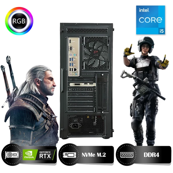 HYPER ROCKET Peak HRI163060-IC Intel Core i5-12400F 16GB Ram 500GB Nvme M.2 SSD RTX3060 12GB Masaüstü Oyuncu Bilgisayarı - 5