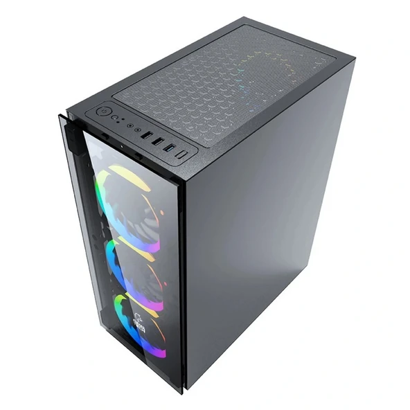 Gametech Ares Rainbow 4X120MM Fan Oyuncu (Gaming) Kasası - Resim 3