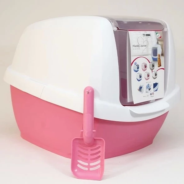 İmac Maddy Junior Üstü Açılır Kapalı Kedi Tuvaleti Pembe 57x43x41 Cm - 3
