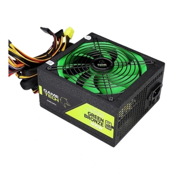 Gametech GTP-600 600W 80 Plus Green Bronze Power Supply - Resim 5