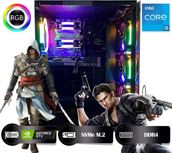 HYPER ROCKET Ares HRI161650-IC Intel Core i5-12400F 16GB Ram 500GB Nvme M.2 SSD GTX1650 4GB Masaüstü Oyuncu Bilgisayarı - Resim 2