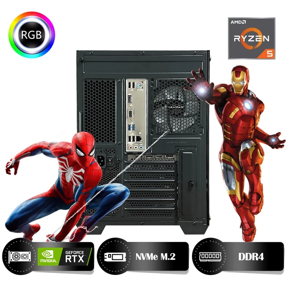 HYPER ROCKET One HRA164060 Ryzen 5 5600 16GB Ram 512GB Nvme M.2 SSD RTX4060 8GB Masaüstü Oyuncu Bilgisayarı - 4