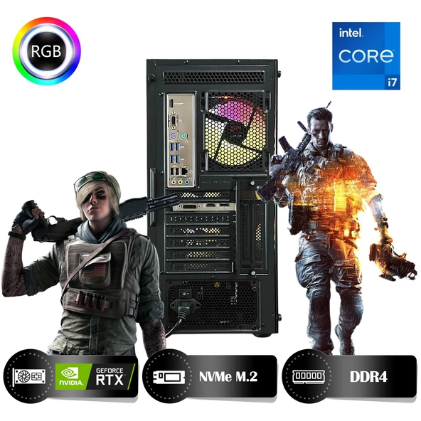 HYPER ROCKET Peak HRI323060-IC Intel Core i7-13700F 32GB Ram 1TB Nvme M.2 SSD RTX3060 12GB Masaüstü Oyuncu Bilgisayarı - 4
