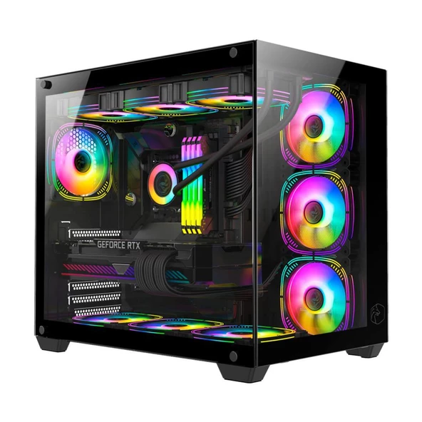 Gametech Prime V2 Tuş Kontrollü RGB 7x120mm Fan Gaming Bilgisayar Kasası