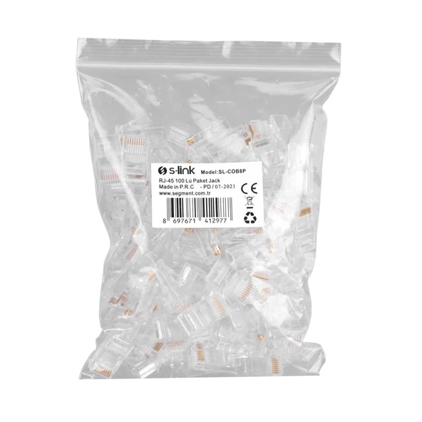 S-link SL-COB8P RJ-45 100 Lü Paket Jack - 3