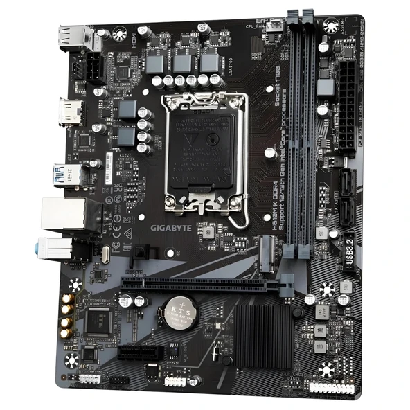 Gigabyte H610M-K Rev.1.0 2xddr4 M.2 HDMI 12-13.nesil LGA1700 Soket, Anakart - Resim 4