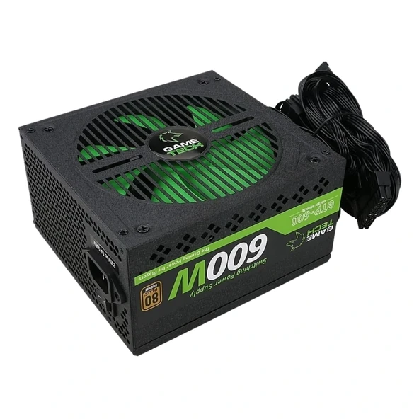 Gametech GTP-600 600W 80 Plus Green Bronze Power Supply - Resim 7