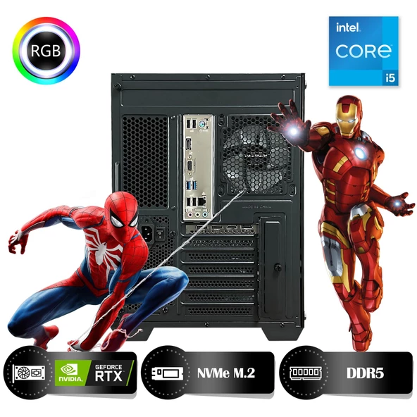 HYPER ROCKET One HRI164060-IC Intel Core i5-12400F 16GB Ram 512GB Nvme M.2 SSD RTX4060 8GB Masaüstü Oyuncu Bilgisayarı - 4