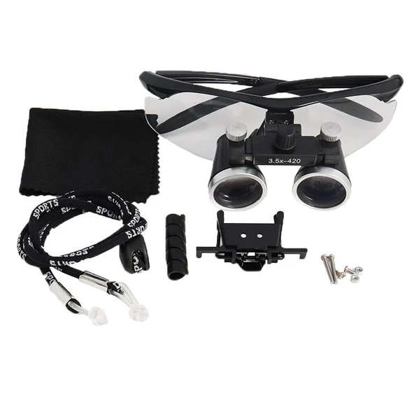 3.5x420mm  Diş Cerrahi Gözlük Lens Büyüteç,taşıma Çantalı - 2