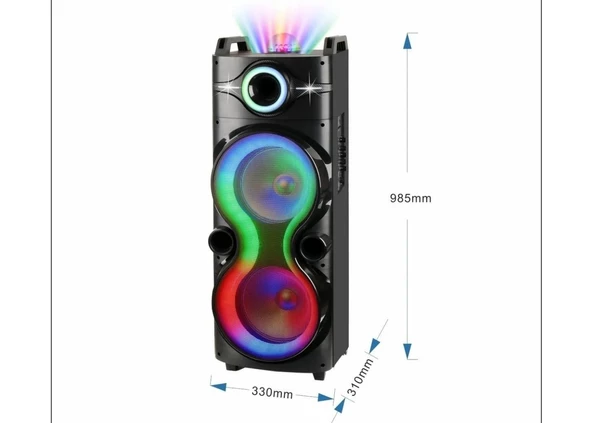 Platoon PL-4611 200W RGB Işıklı USB/TF/FM/BT/TWS Kablosuz Mikrofonlu Öğretmen/Toplantı Anfisi (NDR-7022) - 3