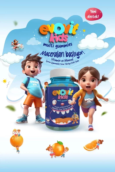 Evovit Kids Multi Gummies 60 Çiğnenebilir 8683873585229 - 2
