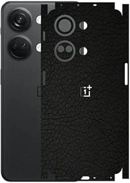 Oneplus Nord 3 ile Uyumlu Deri Desenli Siyah Arka Kaplama - 1