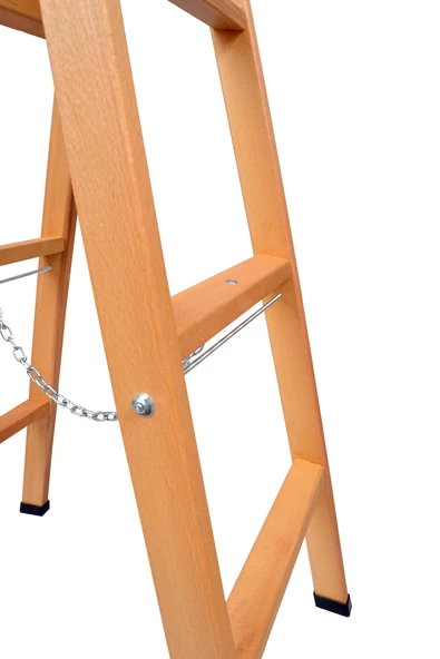 BUSE 6 BASAMAKLI A TİPİ KATLANIR GÜRGEN AHŞAP MERDİVEN 200CM - Resim 4