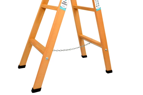 BUSE 6 BASAMAKLI A TİPİ KATLANIR GÜRGEN AHŞAP MERDİVEN 200CM - Resim 8