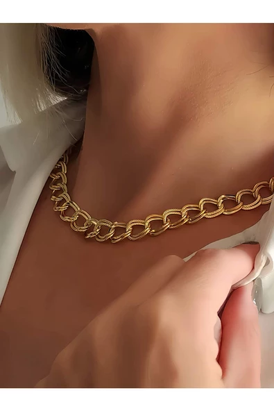 Uzay Yolu Samanyolu Model Zincir Altın Kaplama Gold Renk Kolye ürün görseli