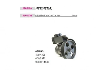 HIDROLIK DIREKSIYON POMPASI  P206 2 CIVATALI TU1JP - - TU3A - TU3JP - TU5JP - TU5JP4 KASNAK CAP135MM - SUPSAN PS0025