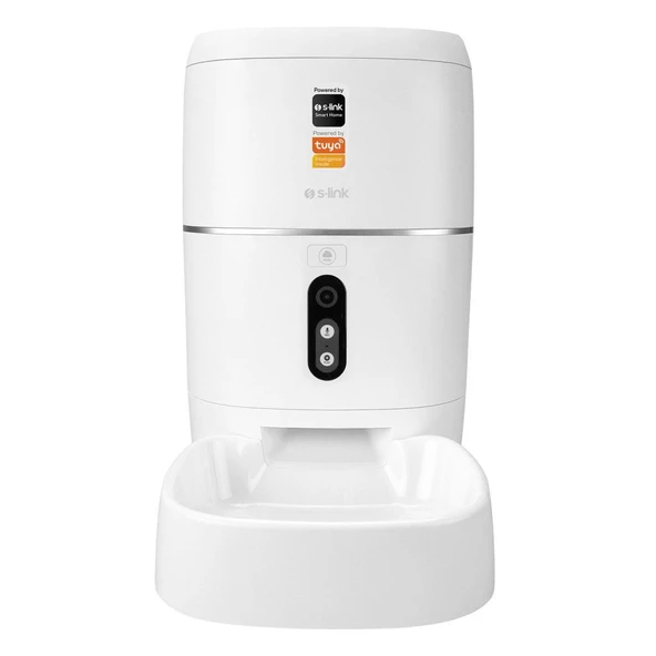 S-link SL-23 Otomatik Yem Kabı 3MP Kamerali Iki Yönlü Ses 6L Wifi Tuya Destekli Akıllı Kedi köpek Besleyici - 2