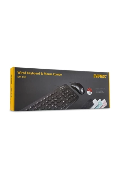 Everest Km-01k Pembe Usb Yuvarlak Tuşlu 3d Mouse Combo Türkçe Klavye + Mouse Set - 4