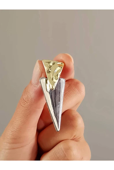 Üçgen Model Sallantılı Uzun Küpe - 3
