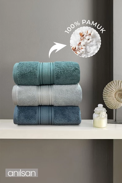 3'lü El Havlusu Seti %100 Pamuk- 50x90 Cm, %100 Pamuk, Spa Ve Otel Havlusu, Günlük Kullanıma Uygunsu, Günlük Kullanıma Uygun - Resim 6