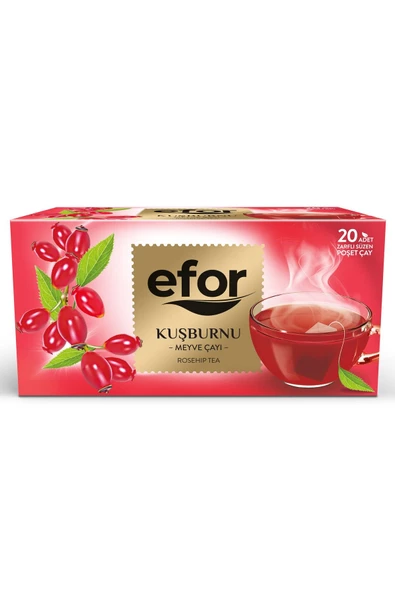 Efor Kuşburnu Bardak Poşet Bitki ve Meyve Çayı - 20'li