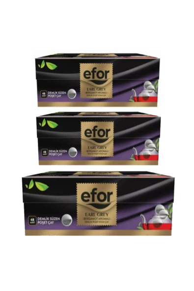 Efor Earl Grey Demlik Poşet Çay 48li 3lü Set - Demlik Poşet Çay 144 Adet - 2