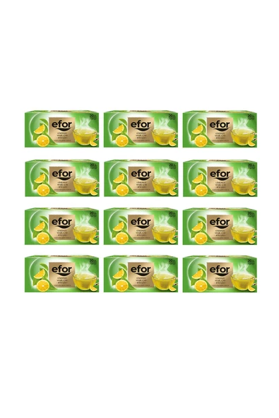 EFOR ÇAY EFOR LİMONLU YEŞİL ÇAY BARDAK POŞET BİTKİ VE MEYVE ÇAYI 20 Lİ X 12 ADET