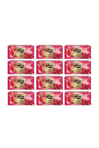 EFOR ÇAY Efor Nar Bardak Poşet Bitki Ve Meyve Çayı 20 Li X 12 Adet
