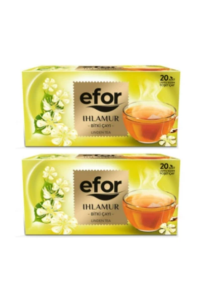 Efor Ihlamur Çayı 20li 2li Set - Bardak Poşet Çay - Bitki Çayı - 40 Adet - 2