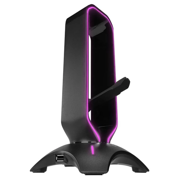 Rampage RM-H66 GUARD Siyah RGB Işıklı 2*Usb Port Kulaklık İçin Stand - 3
