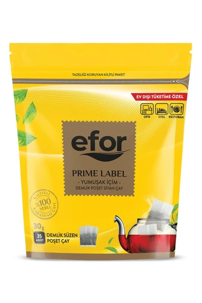 Efor Prime Label Jumbo Demlik Poşet Siyah Çay - 30gr X 35 Adet (KİLİTLİ POŞET)