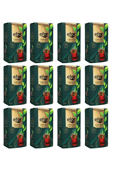 EFOR ÇAY Efor Çamlıca Siyah Dökme Çay 1.000 Gr X 12 Adet