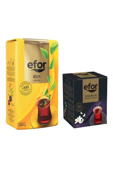 EFOR ÇAY Efor Rize Siyah Dökme Çay 1.000 Gr + Tomurcuk Bergamot Aromalı 100gr - 2