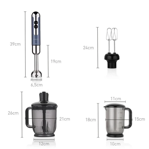 KORKMAZ A447-13 MİA MEGA DELUXE BLENDER SET AZURA/KROM - 2