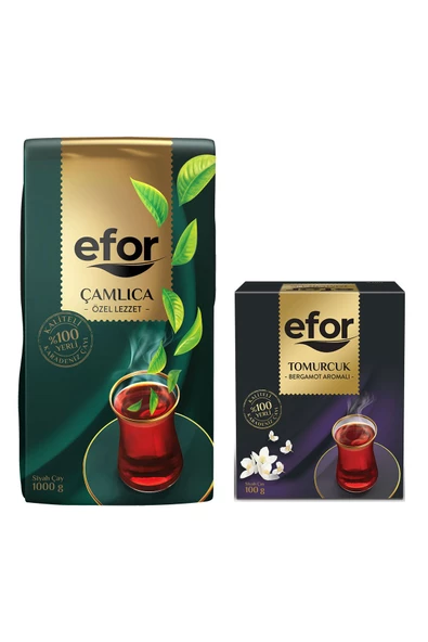 EFOR ÇAY Efor Çamlıca Siyah Dökme Çay 1.000gr + Tomurcuk Bergamot Aromalı 100gr - 2