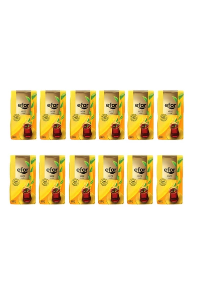 EFOR ÇAY Efor Rize Siyah Dökme Çay 1.000 gr X 12 Adet