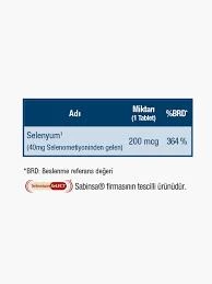 Medicago Selenomethionine Selenyum 200 mcg 60 Tablet - Resim 3