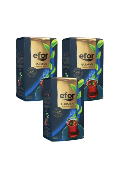 Efor Harman Çayı 1 Kg 3lü Set - Dökme Siyah Çay Yumuşak Içim