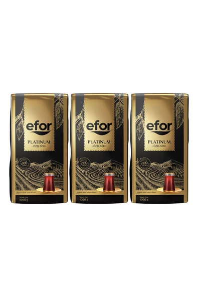Efor Platinum Çay 1 Kg 3lü Set - Yüksek Kaliteli Dökme Siyah Çay - 3