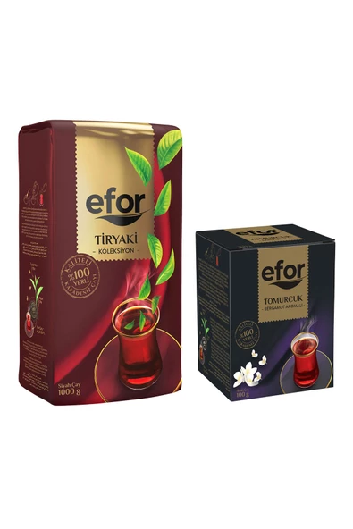 EFOR ÇAY Efor Tiryaki Siyah Dökme Çay 1.000gr + Tomurcuk Bergamot Aromalı 100gr - 2
