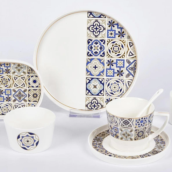 EVDEMA KARŞIK DESENLİ 32 PARÇA KAHAVLTI TAKIMI