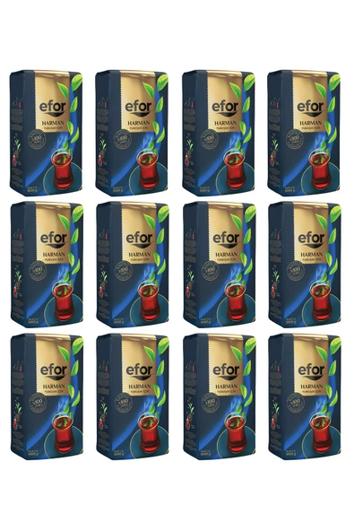 EFOR ÇAY Efor Harman Siyah Dökme Çay 1.000 Gr X 12 Adet