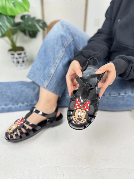 Kadın Çocuk Mınnıe Mouse Deniz Ayakkabı Plaj Havuz Jel Görünüm Şeritli Kaydırmaz Taban Sandalet 310 - 3