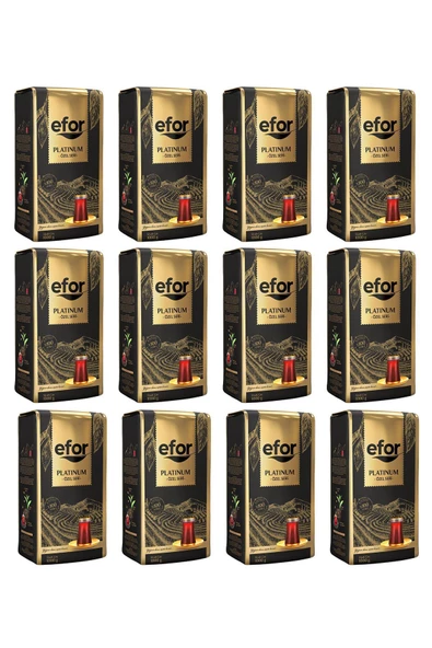 EFOR ÇAY Efor Platinum Siyah Dökme Çay Özel Seri 1.000 Gr X 12 Adet