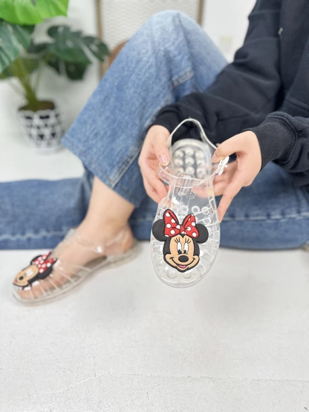Kadın Çocuk Mınnıe Mouse Deniz Ayakkabı Plaj Havuz Jel Görünüm Şeritli Kaydırmaz Taban Sandalet 310 - 4
