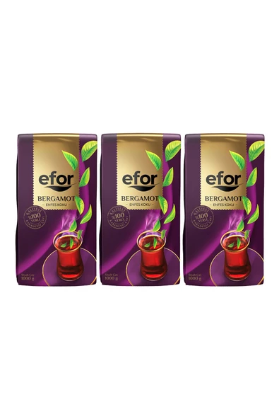 Efor Bergamot Aromalı Çay 1 Kg 3lü Set - Dökme Siyah Çay - Bergamotlu Çay - 2