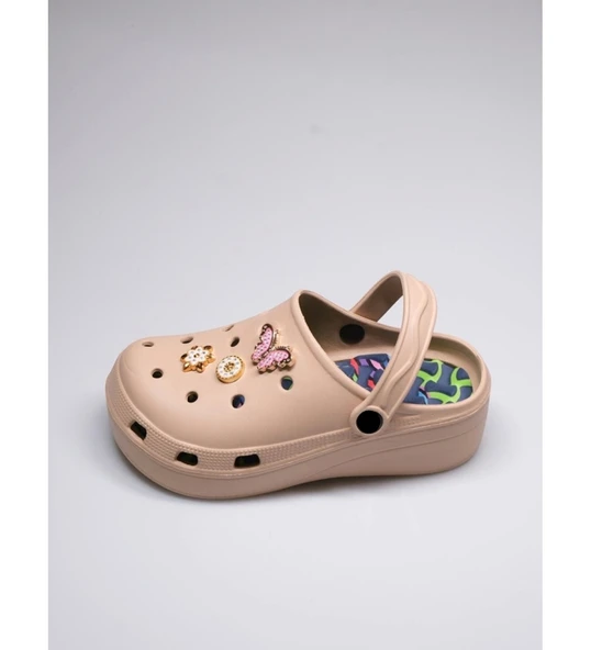 Taş ve Toka Detaylı Jel Tabanlı Masaj Özellikli Eva Bej Doktor Sandalet - 2