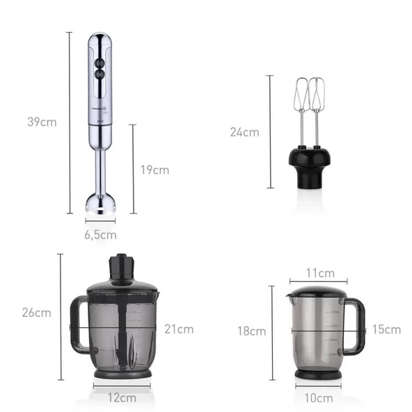 KORKMAZ A447-16 MİA MEGA DELUXE BLENDER SET İNOX/KROM - 2